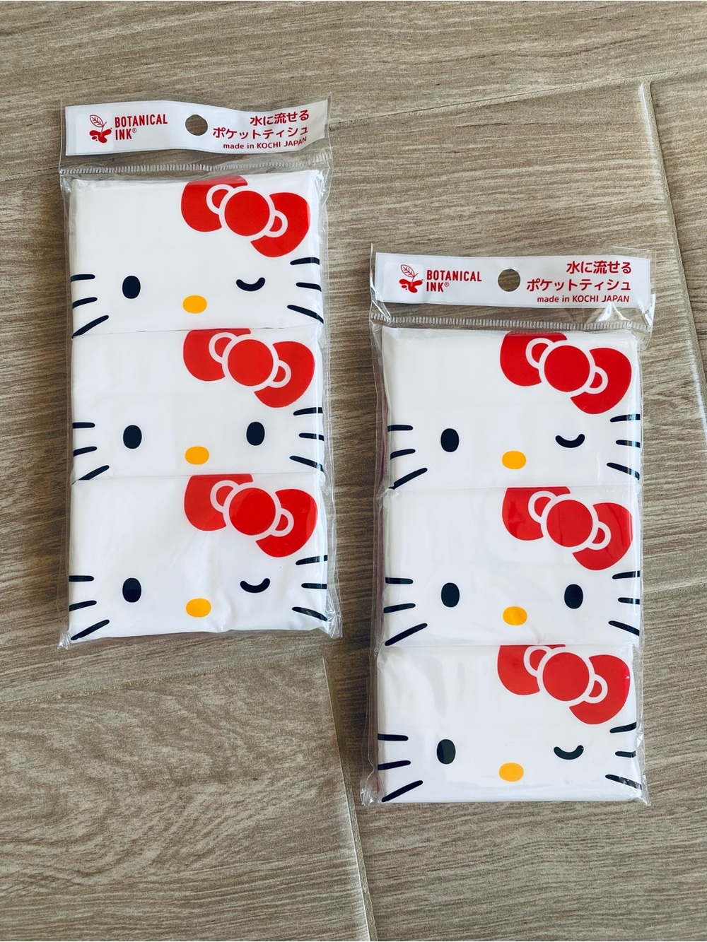 Sanrio Hello Kitty Flushable Pocket Tissues Set of 2 Packs (6 Packs Total) Japan